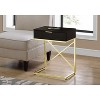 Monarch Specialties Accent Table, Side, End, Nightstand, Lamp, Storage Drawer, Living Room, Bedroom, Brown Laminate, Gold Metal, Contemporary, Modern - 3 of 4