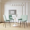 Lirago White Round Tulip Dining Table for 4, Mid-Century MDF Top with Pedestal Base 29.5"H x 31.5"D x 31.5"W - 4 of 4