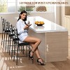 Set of 2 Bar Stools, Counter Height Bar Chairs with Backrest & Footrest, Faux Leather Upholstered, Thick Cushioned Wooden Frame, Ideal - 3 of 4