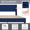 Homhougo Full Platform Bed Frame with Upholstered Headboard and Wingback, Button Tufted Design, Easy Assembly, Dark Blue - 4 of 4