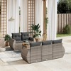vidaXL 6 Piece Patio Sofa Set with Cushions - Gray Poly Rattan - 2 of 4