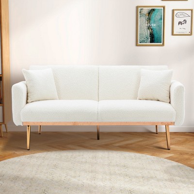 MOONMISS Polyester Sofa Set Loveseat Sofa with Metal Feet , 65"Convertible Futon loveseat
