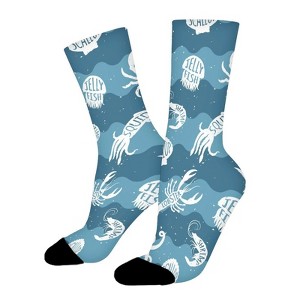 Sea Animals Women Printed Crew Socks Funny Funky Socks Soft Polyester Novelty Gifts for Artists Men - 1 of 1