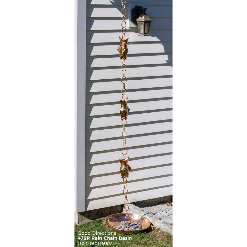 Good Directions 8.5ft Copper Fish Rain Chain, 4 of 9