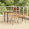 vidaXL Garden Dining Set Black Steel, Tempered Glass, Polyethylene Medium - Brown 55.1" x 27.6" x 29.1" 4 - 2 of 4