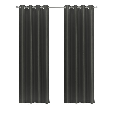 Thermaplus 100% Polyester Glacier Balance Temperature Solid Faux Silk Blackout Grommet Curtain Panel