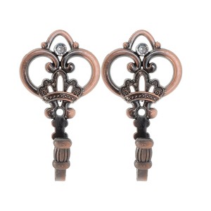 Unique Bargains Curtain Holdbacks Mini Crown Hooks Zinc Alloy 3.74"x2.36" 1Pair - 1 of 4