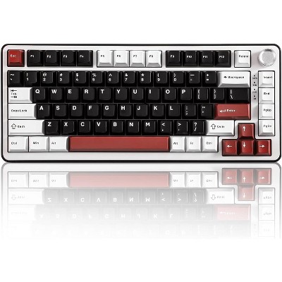 Wireless Mechanical Keyboard, 75% Layout with Knob, Hot Swap Gasket Custom Structure, Creamy Pre-lubed Switches, RGB Backlit, Bluetooth/Type-C/2.4G