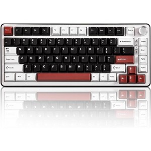 Wireless Mechanical Keyboard, 75% Layout with Knob, Hot Swap Gasket Custom Structure, Creamy Pre-lubed Switches, RGB Backlit, Bluetooth/Type-C/2.4G - 1 of 4