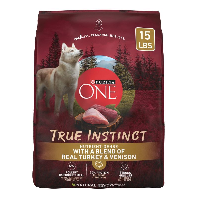 Purina ONE SmartBlend True Instinct Natural Dry Dog Food with Real Turkey & Venison, 1 of 9