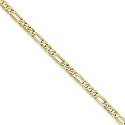 Black Bow Jewelry 2.75mm 10k Yellow Gold Flat Figaro Chain Necklace