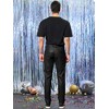 Lars Amadeus Men's Metallic Slim Fit Night Club Disco Shiny Faux Leather Pants - 4 of 4