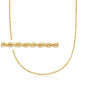 Ross-Simons 3.2mm 14kt Yellow Gold Rope-Chain Necklace - 1 of 4