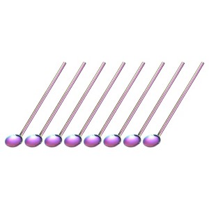Unique Bargains Stainless Steel Long Handle Round Shaped Drinking Spoon Straws 8 Pcs - 1 of 4