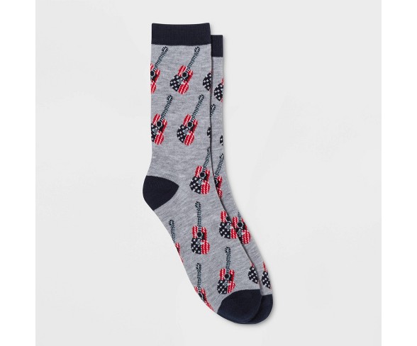 Women's Guitar Crew Socks - Heather Gray One Size