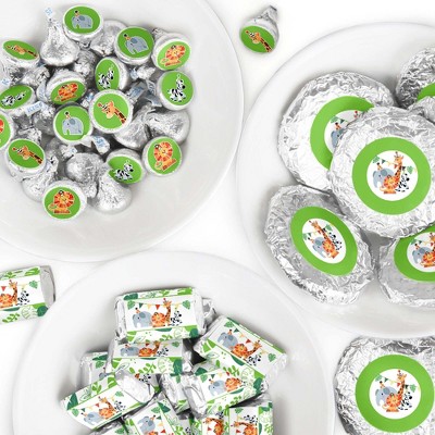 Big Dot of Happiness Jungle Party Animals - Safari Zoo Animal Birthday Party or Baby Shower Candy Favor Sticker Kit - 304 Pieces