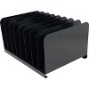 Huron - Vertical - Desk Organizer - 6 Compartments - 7.8 in. x 11 in. x 15 in. - Steel - Black - 1 Each - 2 of 3