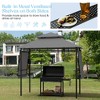 Tangkula 13.5' x 4' Patio BBQ Grill Gazebo Side Awnings Shelves 2-Tier Canopy Outdoor - 4 of 4