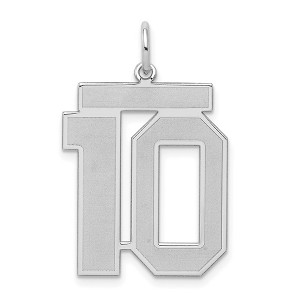 Black Bow Jewelry Sterling Silver, Jersey Collection, Large Number 10 Pendant - 1 of 4