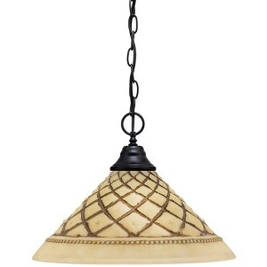 Toltec Lighting Any 1 - Light Pendant in  Matte Black with 16" Chocolate Icing Shade - 1 of 1