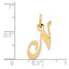 Black Bow Jewelry 14k Yellow Gold Ella Collection Small Fancy Script Initial Pendant A-W - 4 of 4