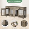 Dog Crate Furniture with Storage, Indoor Wooden Dog Kennels, with Drawers and Dividers, Double Dog Crate Furniture, Side Table Dog Crates - 4 of 4
