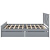 NicBex Queen Size Platform Bed 80.9" L Modern Pine Bed Frame with Headboard and 4 Drawers for Bedroom, Guest Room, No Box Spring Required, Gray - 4 of 4