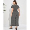 Clearlove Plus Size Loose Jumpsuits for Women Casual Wide Leg Pants Floral Jumpsuits Short Sleeve One Piece Outfit - 4 of 4