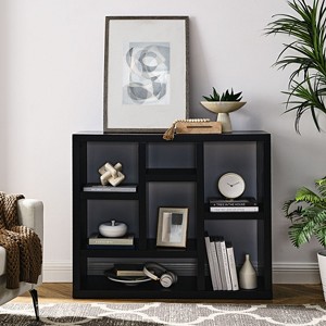 Cube Storage Bookshelf – Open Wood Display Shelf and Organizer Cabinet for Entryway or Living Room – The Pop Home - 1 of 4