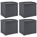 Suncast 22-Gallon Indoor or Outdoor Backyard Patio Small Storage Deck Box with Attractive Bench Seat and Reinforced Lid, Cyberspace (2 Pack)