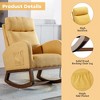 CAVINAS Linen Fabric Glider Rocking Chair with High Backrest,Modern Upholstered Rocking Chairs,Nursery Accent Chair for Bedroom - 4 of 4