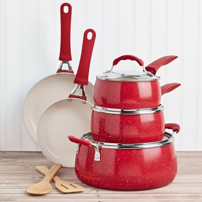 San Jacinto 9 Piece Aluminum Cookware Set In Red Speckle : Target