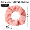 6 Pcs Satin Silk Scrunchies Soft Hair Ties Fashion Hair Bands Hair Bow Ropes Elastic Bracelets Ponytail,Satin Scrunchies, - 3 of 4