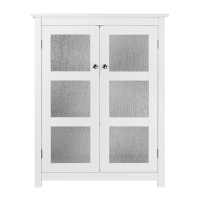 Connor Floor Cabinet White - Elegant Home Fashions: Wood Composite, 3 Shelves, 2 Doors, Anti-Tip Hardware
