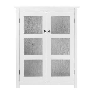 Connor Floor Cabinet White - Elegant Home Fashions: Wood Composite, 3 Shelves, 2 Doors, Anti-Tip Hardware - 1 of 4