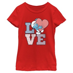 Girl's The Smurfs Love T-Shirt - 1 of 4