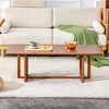 NicBex Rectangular Natural Solid Wood Coffee Table with Rattan Woven layer,Eastern Style Tea Table,Center Table for Living Room - 4 of 4
