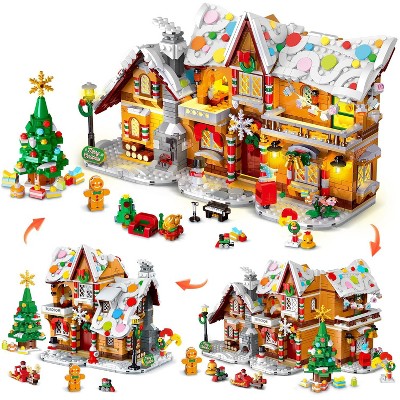 Hogokids 1421PCS 3 Style Christmas Gingerbread House, 2025 Xmas Castle Village Building Block Gifts for Adults Kids Ages 6+