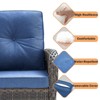 Buenhomino Patio Swivel Chairs Set of 2 and Side Table, Outdoor Swivel Rocker Chairs with High Back and Thick Cushions, Wicker Patio Furniture Set - 2 of 4