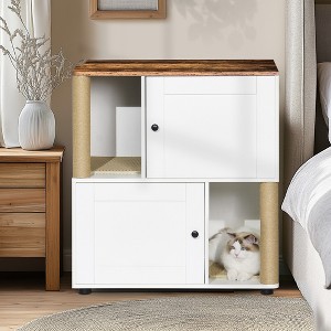 ONWITH Double Cat Litter Box Enclouse,Cat Litter Box Enclosure for 2 Cats - 1 of 4