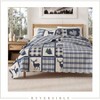 Bedspread Full/Queen Size Quilt with 2 Shams. Cabin 3 - Piece Reversible All Season Quilt Set. Rustic Quilt Coverlet Bed Set. Navy/Grey - 3 of 4