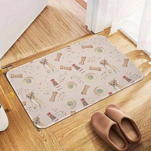 Watercolor Dog In Donut Bathroom Rugs Winter Bath Mat Absorbent Non Slip Bathroom Mat Christmas Soft Floor Carpet 16x20 Inches - 1 of 1