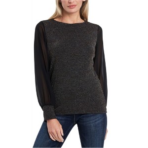 Vince Camuto Womens Sparkle Knit Blouse - 1 of 1