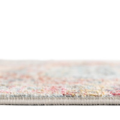 Light Blue Rectangular Synthetic Stain-Resistant Area Rug