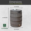 Good Ideas Rain Wizard 50 Gallon Plastic Outdoor Home Rain Barrel Water Storage Collector with Brass Spigot and Flat Back Design, Oak (4 Pack) - 3 of 4