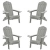 Sonkuki 4-Pack Folding Adirondack Chair Patio Outdoor Plastic Fire Pit Chair Weather Resistant for Lawn, deck and Backyard - 2 of 4