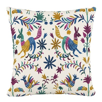 18"x18" Polyester Otomi Jewel Square Throw Pillow: Skyline Furniture, Couch Accent, Boho Style