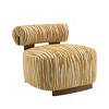 Sapphtopaz Zebra Strips Accent Chair with Cylindrical Back Chenille Upholstered Cozy Chair with Wood Frame Cute Chair for Living Room, Bedroom - 3 of 4