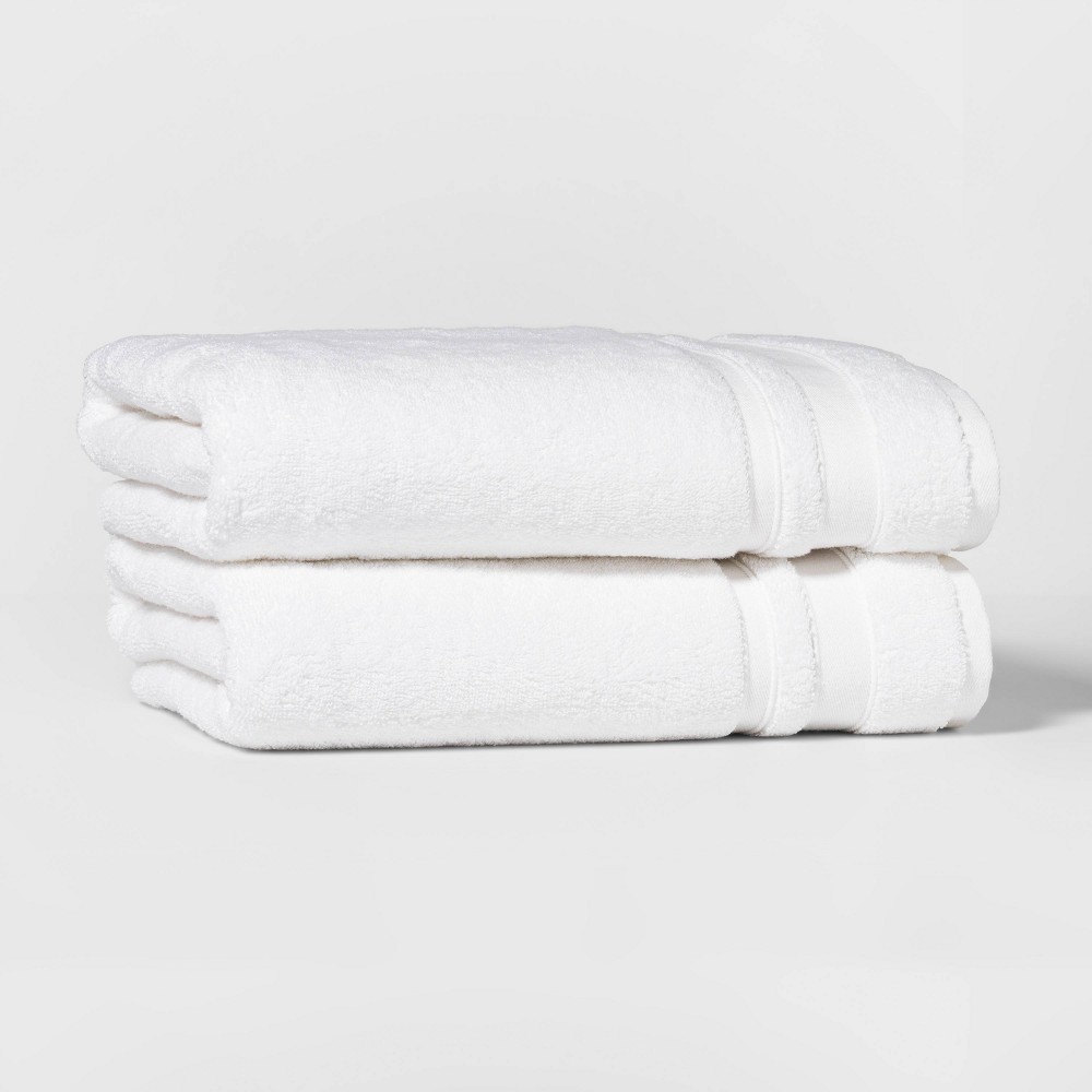 2pk Performance Bath Towel Set White - Threshold
