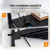 VINGLI Full Metal Loft Bunk Bed Frame with Desk Underneath,2 Charging Station,LED Lights,Safety Guardrail and Stair,No Box Spring Needed,Black - 4 of 4